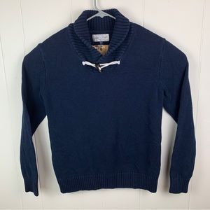 Abel Brown Pullover Sweater Cowl Neck Blue Men’s Large